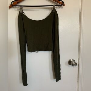 Boutique adjustable Crop long sleeve top